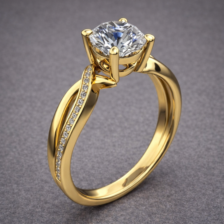 Graceful Gouden Solitaire Ring
