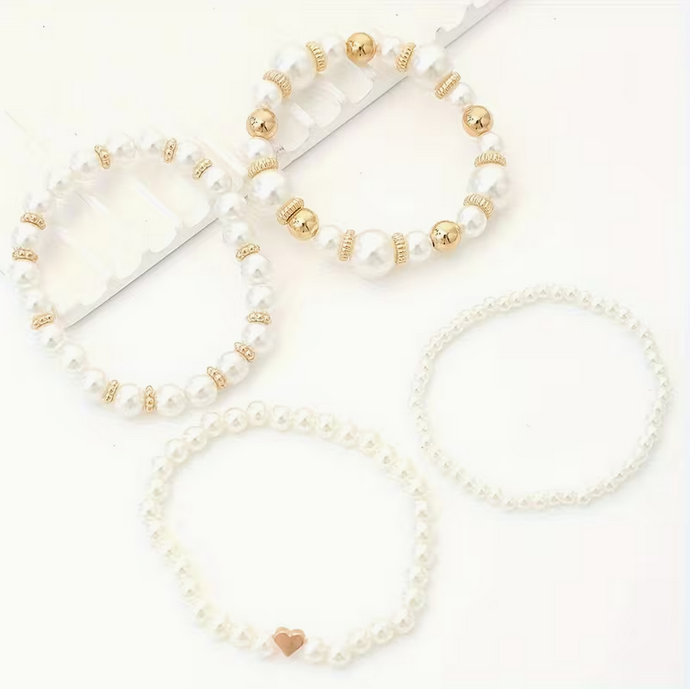 Set van vier Parelarmbanden | Perlume