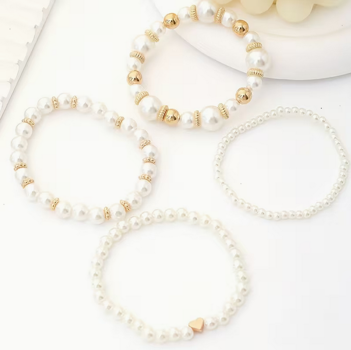 Set van vier Parelarmbanden | Perlume