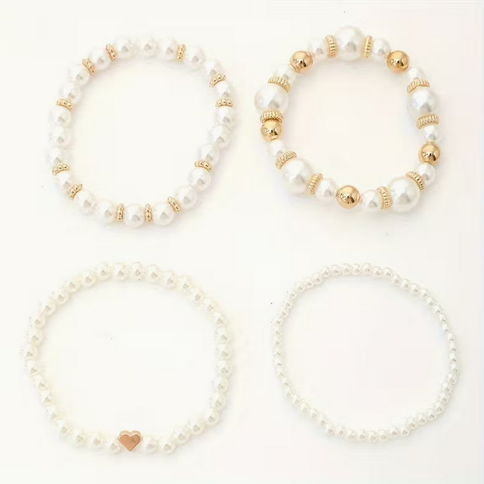 Set van vier Parelarmbanden | Perlume