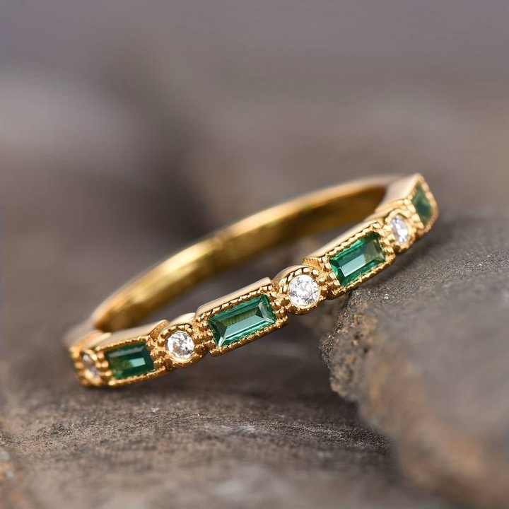 Alex | Groene Zirconia Gouden Ring